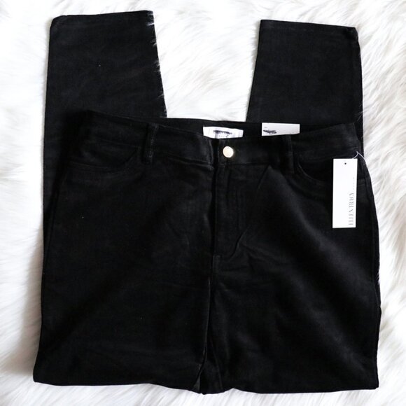 NEW Ellen Tracy Black Velvet Textured Skinny Jeans Size 8 - Picture 5 of 6